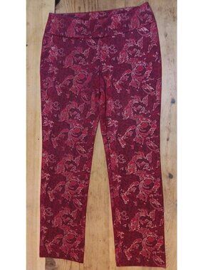 Soft Surroundings Perfect Ponte Pants Women M Straight Leg Serrano Red Rose Gold